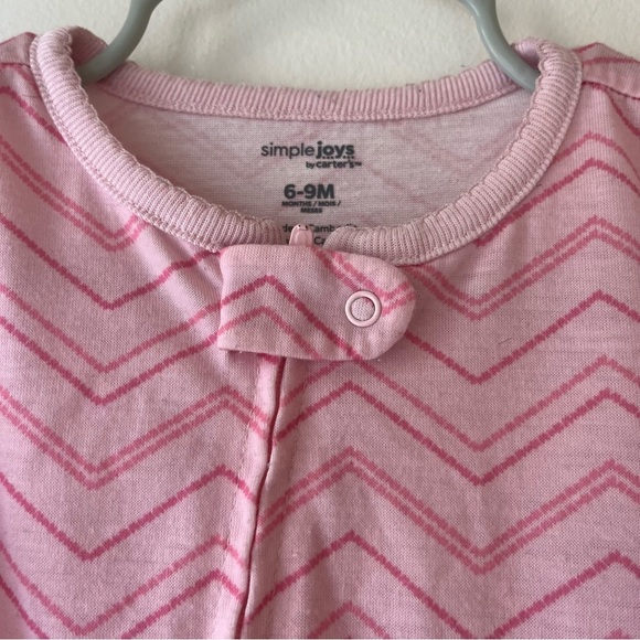 🌼 5/$25 Carter’s Simple Joys Baby Girls Footed Sleepers 6-9M Flamingo Dinosaur - Picture 7 of 10